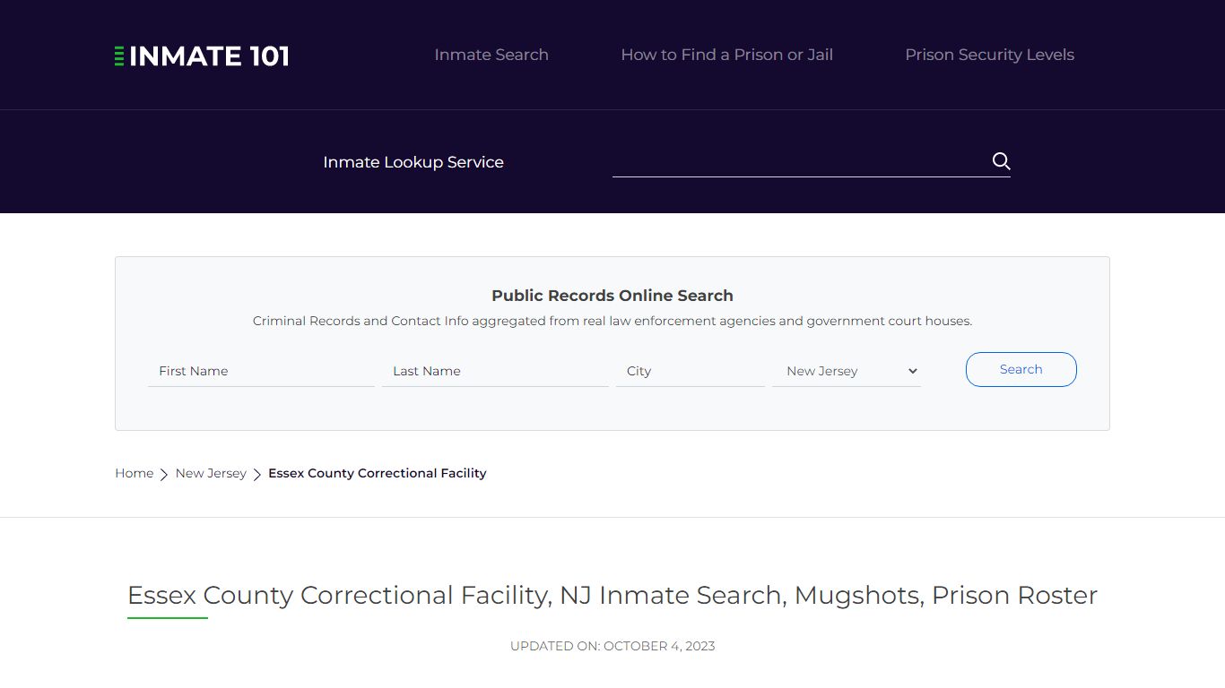 Essex County Correctional Facility, NJ Inmate Search, Mugshots, Prison ...